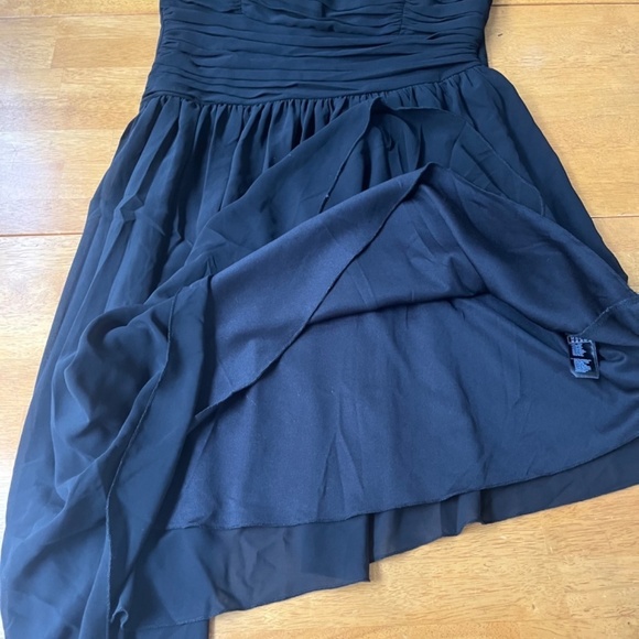 Forever 21 Size 14 Juniors Black Mini Lined Strapless Dress High Low Hem Zip - Picture 4 of 10